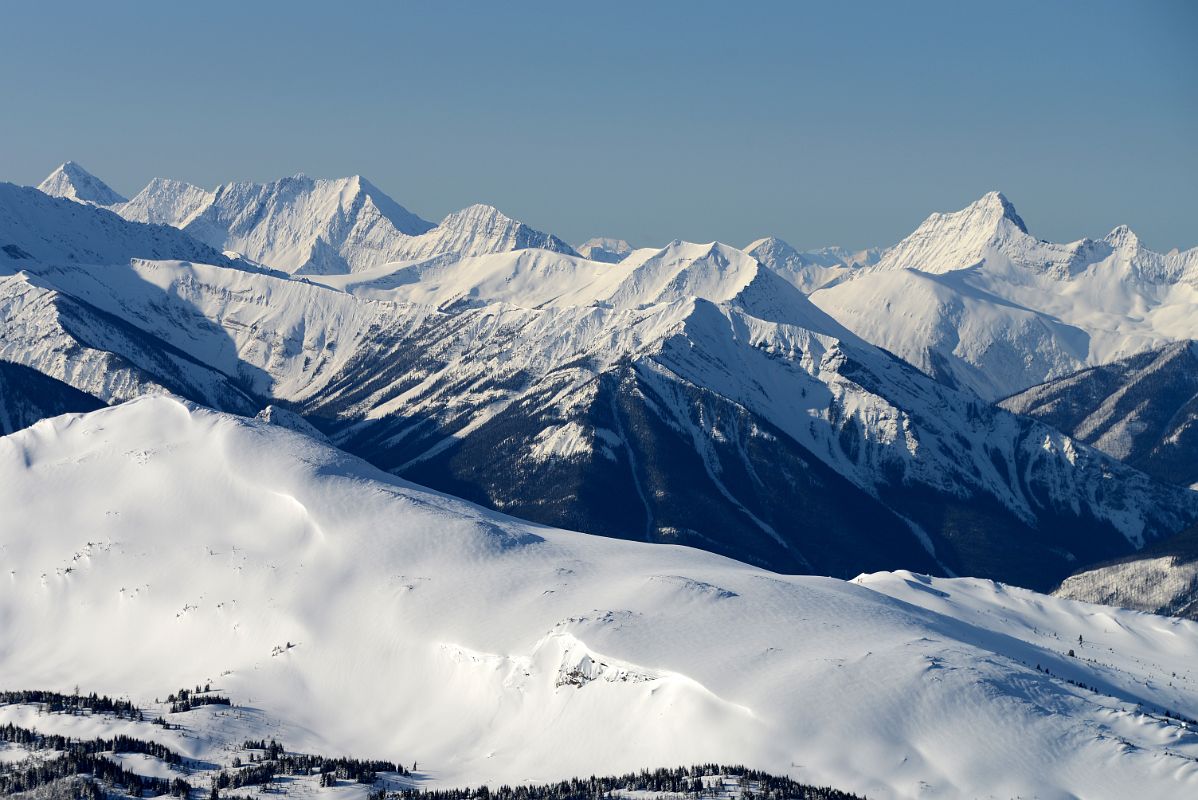 09J Mount Harkin, Mount Daer, Lachine Mountain, Mount Selkirk From Lookout Mountain At Banff Sunshine Ski Area